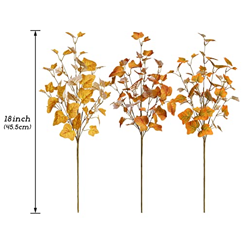 Ynylchmx 6 Pieces Fall Stems Artificial Eucalyptus Stems Fall Leaf Spray, Picks Birch Leaves For Vase Room Kitchen Decoration #TOP1