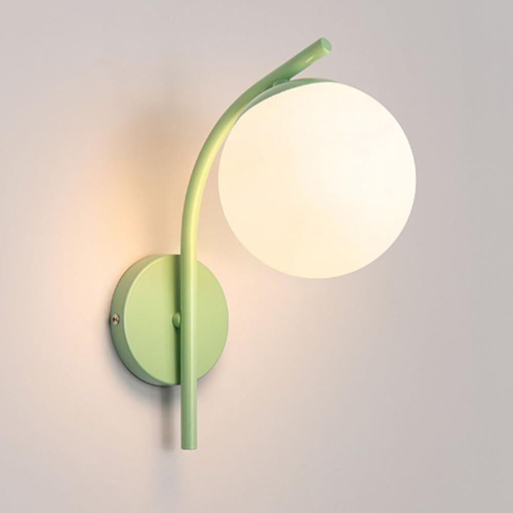 KBUUKYYXouy Mid Century Wall Sconce Green Milk Glass Wall Light Fixtures Hardwired Art Deco Sconce Nordic Modern Wall Mount Lamp Hallway Wall Lighting for Bedroom Living Room Farmhouse Bathroom