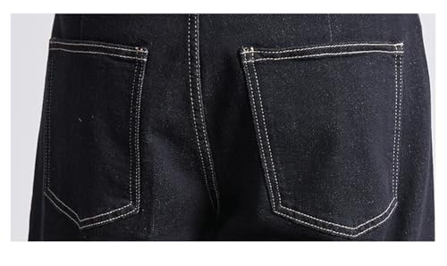 Men's Fashion Retro Denim Jeans Straight Leg Multi Pocket Loose Casual Mid Waist Trousers4