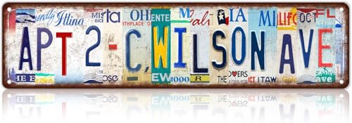 Vintage Apt 2-C Wilson Ave Rustic Tin Sign Street Wall Decor for Man Cave Home Bar Apartment 4×16 Inch