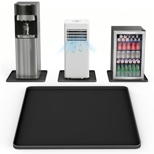 Image of NAMTSO Mini Fridge Silicone Mat, 20 inchx20 inch Floor Protector Drip Tray, Black