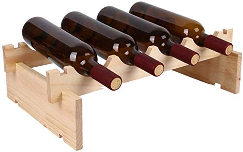 Soporte para botellas de vino de madera maciza 50x32x15 cm miniatura 1