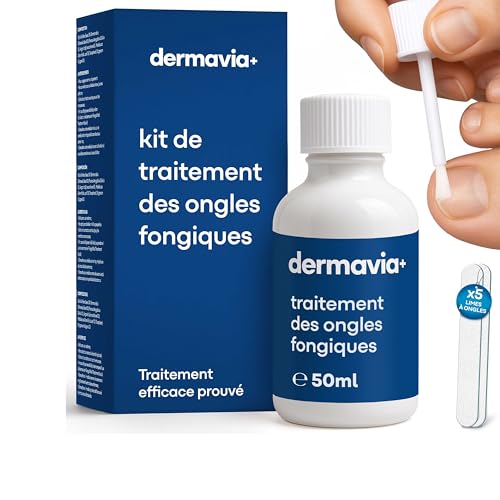 DERMAVIA+ Traitement contre les mycoses des ongles – 50 ML – Convient aux diabétiques – Traitement cliniquement prouvé – Facile à utiliser et résultats rapides