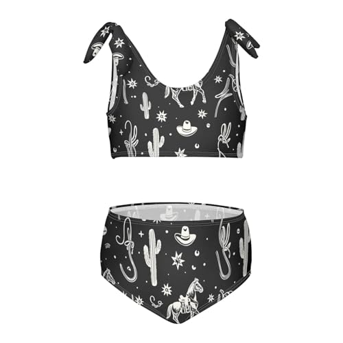 Image of Wusikd Pink Bows Girls Swimsuits Two Piece Hearts Ribbons Swimwear Bikini Set for for Girls Size 11-12T