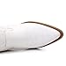 GLOBALWIN Women's White Cowboy Boots Knee High Long Pointed Toe Western Boots Size 8M