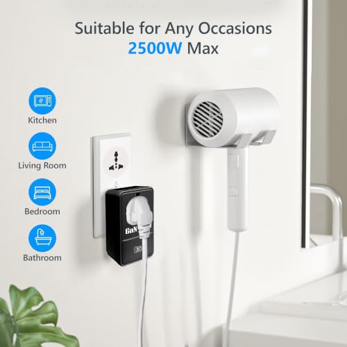 Image of MX 3-in-1 35W PD Fast Charging MultiPort Adapter with 2500W Universal Socket, Dual Type-C, Socket for India, US, UK, EU, AU, Compact Design for Bedside Use, Multi Plug Power Adapter, ISI approved Plug