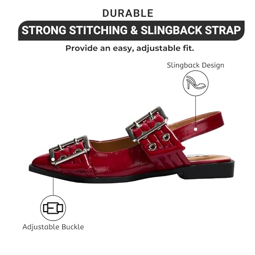 Image of Project Cloud Womens Flats - Memory Foam Flats Shoes for Women Footwear Non-Slip Rubber Sole Womens Sandals - Perfect Sandals for Women 2025 (Katharyn, Burgandy, 6)