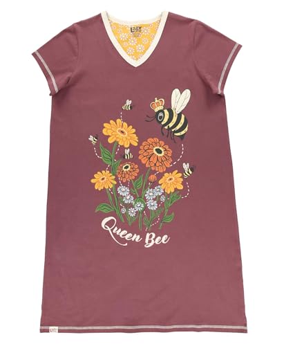 Image of Lazy One Women's Novelty Nightshirt - Funny Cotton Nightgown, Cute V-neck Sleep Shirts, Women's Sleepwear