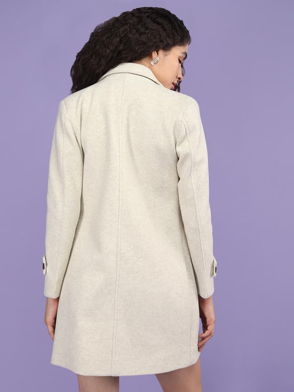 Image of PLAGG Women's Notched Lapel Long Overcoat