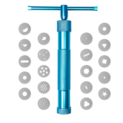 Polymer Clay Tools Clay Extruder Sugar Paste Extruder Cake Fondant Tool Set for Decorating Ceramics & Pottery Clay Extruders Mixers & Presses (Blue)