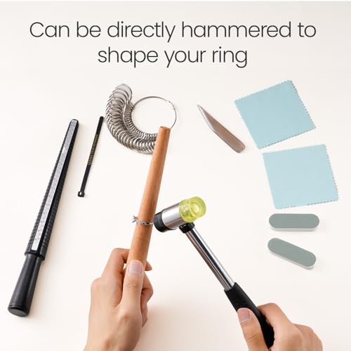 Meowoo Jewelry Rubber Hammer with Wood Ring Mandrel Ring Shaper to Fix Bent Rings Ring Shaper Repair Tools Jewelry Making Kit - Image 5
