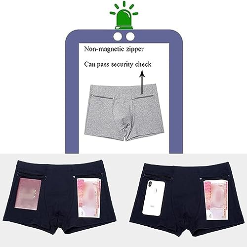 Men's Cotton Dual Pouch Travel Underwear Breathable Comfortable Boxer Briefs Secret Pocket Pickpocket Proof Panties2