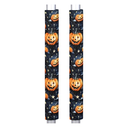 Image of Pardick Halloween Refrigerator Door Handle Covers Set of 2, Pumpkin Fridge Handle Covers Appliance Handle Covers Protector for Microwave Oven Stove Dishwasher, Keep Your Kitchen Appliance Clean