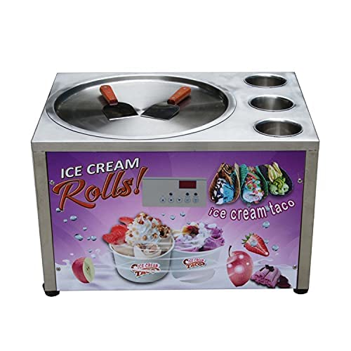 Kolice Countertop Design 45cm (18 Zoll) einzelne runde Eispfanne mit 3 Tanks frittierte Eismaschine Instant Fry… – Bild 4
