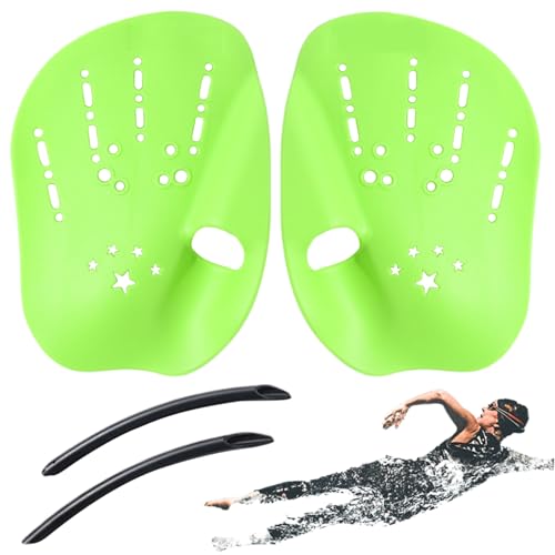 FmtwPhn Palas de mano para nadar, remo de entrenamiento de natación - Entrenamiento de bicicletas de natación rap para adultos y niños, equipo de piscina, accesorios para ejercicios de aletas de