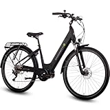 SAXONETTE E Bike 28 Zoll mit Mittelmotor 250 Watt 90NM, Elektro Fahrrad Erwachsene mit 36V 14.5Ah Akku, Ebike mit Hydraulische Scheibenbremse, 10 Gäng Pedelec für Damen/Frauen und Herren/Männer