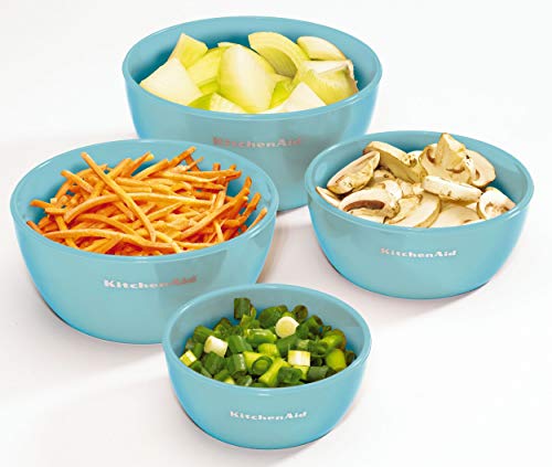 Tigelas de preparação clássicas com tampas KitchenAid, conjunto de 4, Aqua Sky
