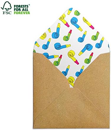 Birthday Cake Handmade Greeting Card with Party Blowers Envelope