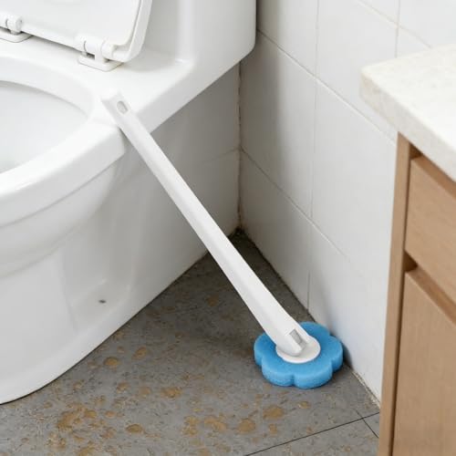 Einweg Toilettenbürste 72 Stück Einweg Toilettenbürste Ersatzkopf Einweg-Toilettenbürste Ersatzkopf Blaue Schwamm Bürstenkopf Nachfüllkopf mit Reinigungsmittel für Waschbecken Badewanne Waschbecken