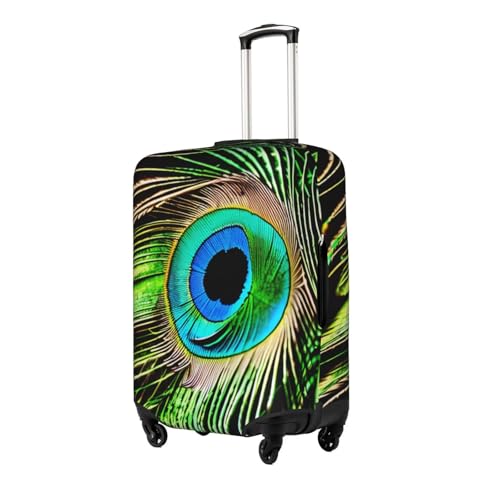 Peacock Feather Print Personalized Travel Luggage Cover With Zipper, Elastic Luggage Cover,For Daily Use2