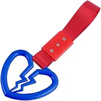 Vista 32 de Q1-TECH, JDM Tsurikawa Anillo japonés de metro, tren, autobús, mango de corazón roto, correa de mano, anillos de advertencia para parachoques