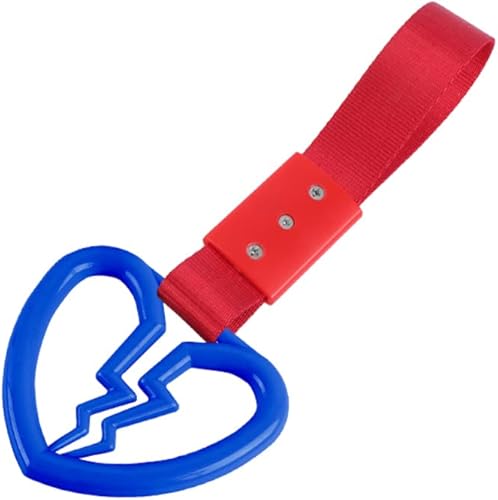 Miniatura 32 de Q1-TECH, JDM Tsurikawa Anillo japonés de metro, tren, autobús, mango de corazón roto, correa de mano, anillos de advertencia para parachoques