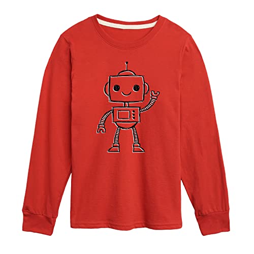 Instant Message - Robot Sketch - Toddler and Youth Long Sleeve Graphic T-Shirt
