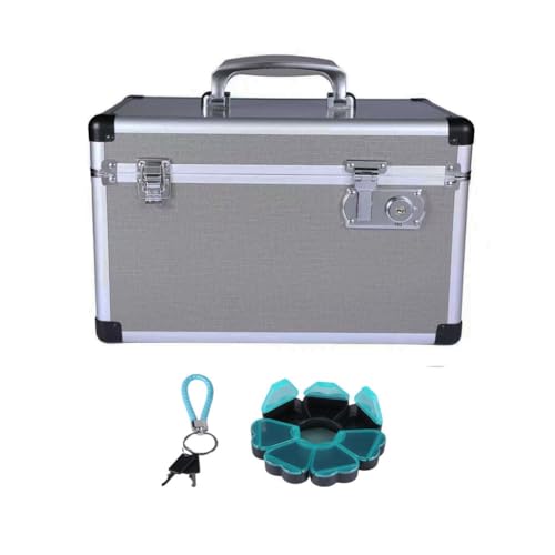 Upgraded Childproof Locking Medicine Box XL Family Storage Charcoal Gray