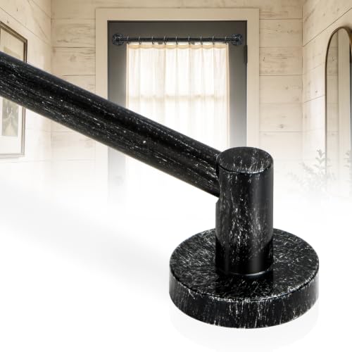 HTZON Magnetic Curtain Rod for Door,Adjust 16-28",Antique Black,No Drilling