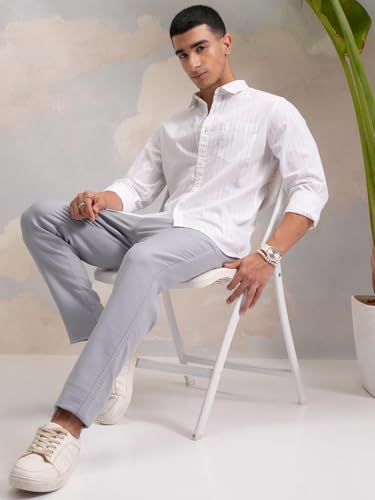 Highlander Men’s Slim Fit Striped Shirt | Full Sleeves | Everyday Wear Stylish Shirt for Men - Image 3