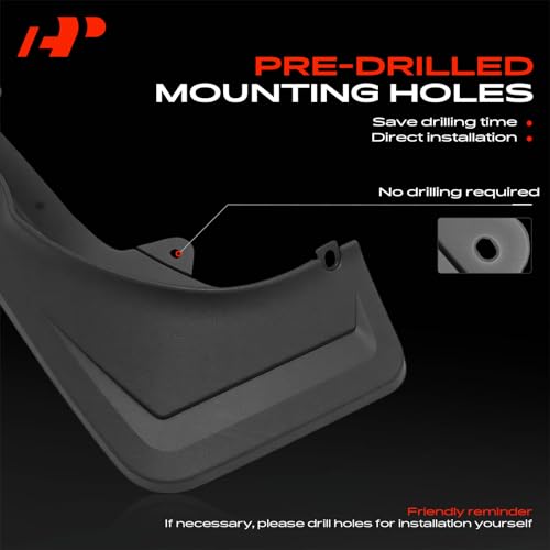 Image of A-Premium Mud Flaps, No Drilling Required Splash Guards with Accessories | Compatible with Mercedes Benz X167 GLS450 GLS580 2020-2021, Set of 4 Front and Rear