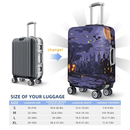 Mystery House Halloween Night For Travel Luggage Cover Suitcase Protector Fits 18-32 Inch Travel Luggage Protector Elastic Luggage Anti-Scratch Suitcase Cover4