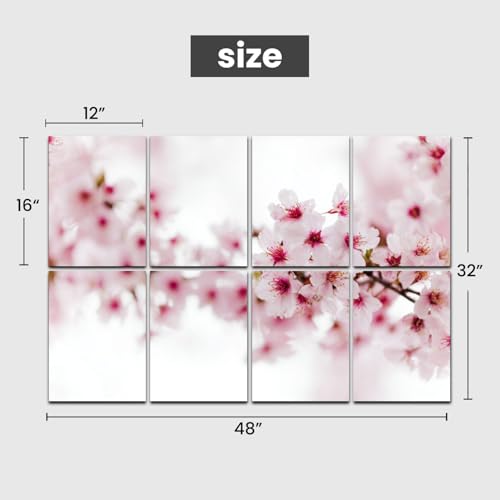 Kanworse paneles acústicos decorativos rosa con diseño de flores de cerezo 8 piezas 48"x32" para oficina miniatura 2