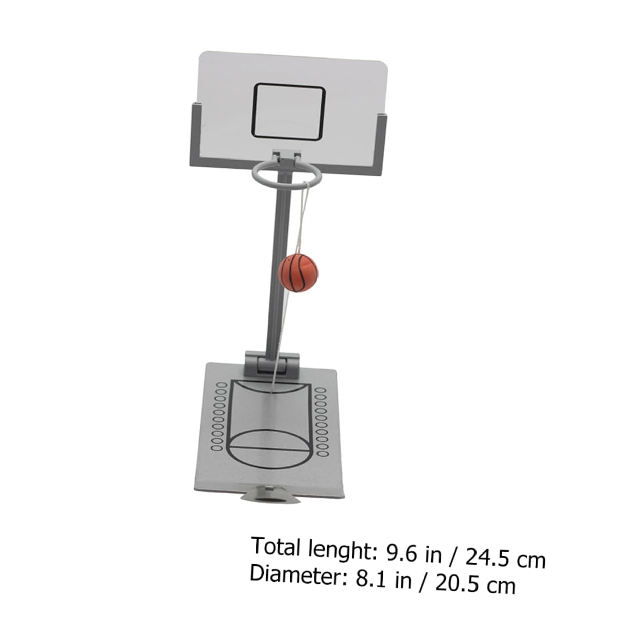 KONTONTY Elastic Basketball Toy Desktop Basketball Hoops Metal Construction Portable for Boys and Girls Office Travel