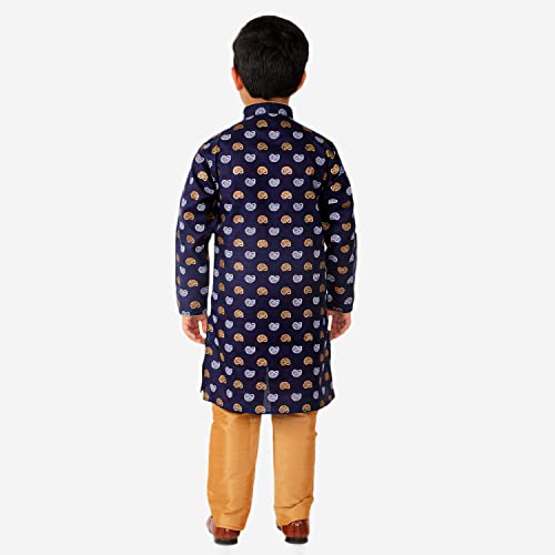 Image of Pro-Ethic Style Developer Kurta Pajama For Kids Boys | Cotton | Floral Print | Ethnic Wear (S-204)