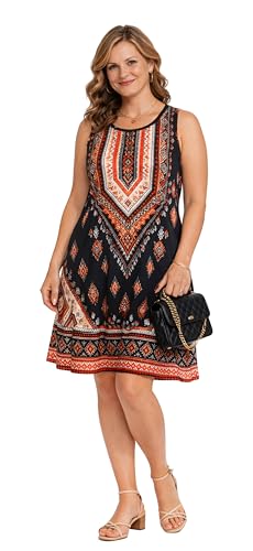 Image of Summer Dresses for Women 2026 Casual Sundresses Beach Cover Ups Sleeveless Tshirt Swing Dress with Pockets