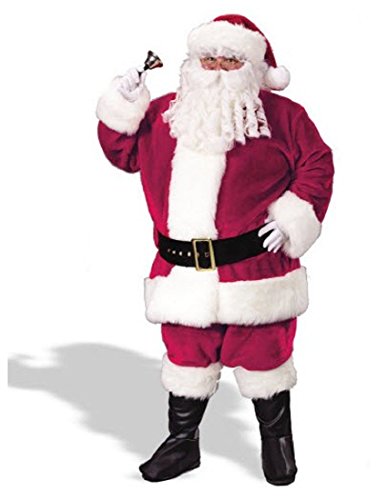 Fun World Costumes Men's Plus-Size Regency Plush Santa Suit, Crimson/White, XX-Large