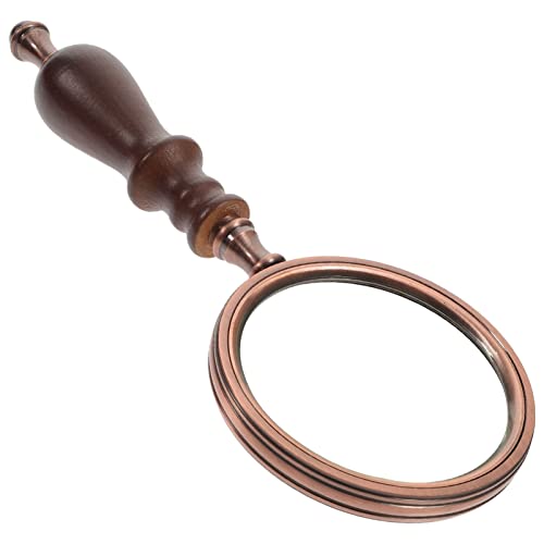 Healeved Lupa 10X Lupa de Mano de Cobre Antiguo con Mango de Madera Mejor Lupa de Lectura para Personas Mayores con Degeneración Macular Cover