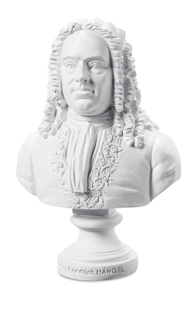 Reproduction Bust of Georg Friedrich Handel 12.8 / 8.5 / 5.5 cm White