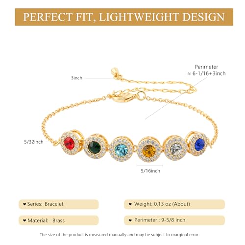 Personalized Birthstone Bracelets for Mom and Grandma Custom Multiple Birthstone Bracelets for Women,Gift for Mother’s Day, Birthday, Anniversary,Christmas2