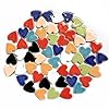 48pcs/200g Pack of Mosaic Tile Supplies for DIY Crafts, Plates, Picture Frames, Flowerpots, Handmade Jewelry - 2.2x2.3cm Love Heart Ceramic Decorative Tiles (Fullcolor Mix) #2