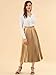 Allegra K Women Pleated Skirt Midi Length Elastic High Waisted A Line Swing Flare Metallic Shirring Party Valentines Skirts X-Small Gold