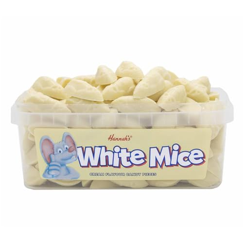 Hannahs White Mice 600g Tub - White Chocolate Flavour Sweets