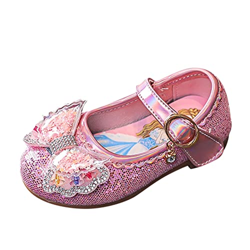 Spring and Summer Girls Dance Casual Shoes Bow Rhinestone Sequins Mesh Cute Pattern Girls Size 6 Shoes Pink