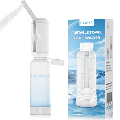 HEYAXA Portable Bidet, Rechargeable Electric Bidet for Baby, Women, Men, Handheld Sprayer Toilet Bidet for Personal Hygiene, Baby Care, Soothing Postpartum and Hemorrhoid Relief