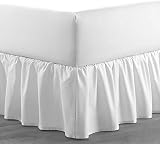 Ruffled Bed Skirt with Split Corners - 10 Inch Bed Skirt - Queen Dust Ruffle Bed Skirt - White Bed S