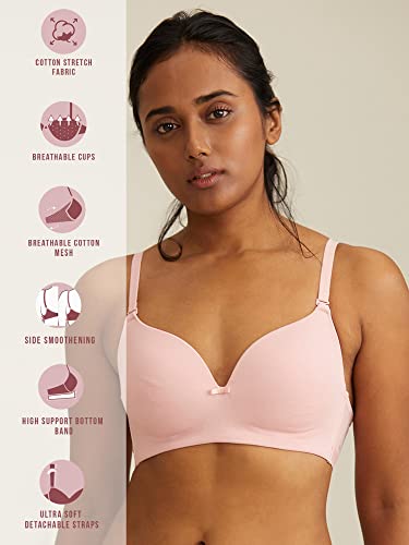 NYKD Women's Cotton Lightly Padded Seamless Wire Free Everyday T-Shirt Bra for Women Daily Use Wireless, 3/4th Coverage - NYB002 - Image 2