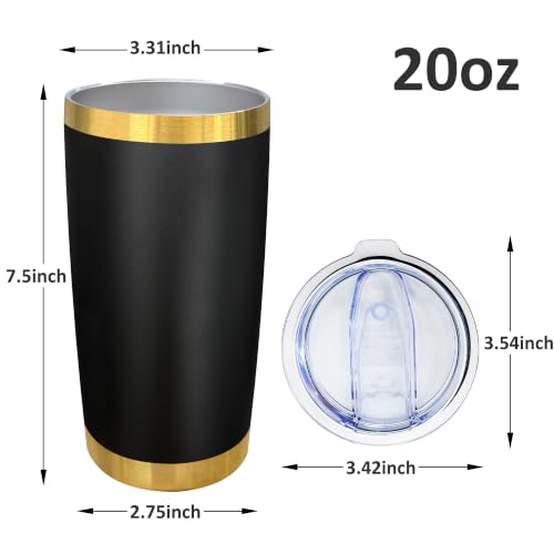 Image of 20 oz Insulated Tumbler Bulk Stainless Steel Tumbler,Black,12 Pack