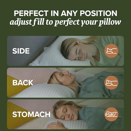 Image of Beckham Hotel Collection Summer Sanctuary King Pillow - Cooling Qmax Adjustable Down Alternative Pillow w /Extra Fill, Ideal for Side Back Stomach Sleepers