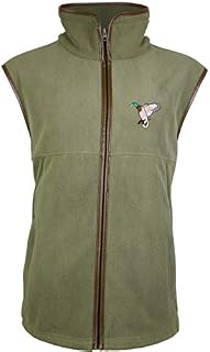 Savage Island Fleece Gilet with Mallard Embroidery , Green, XL
